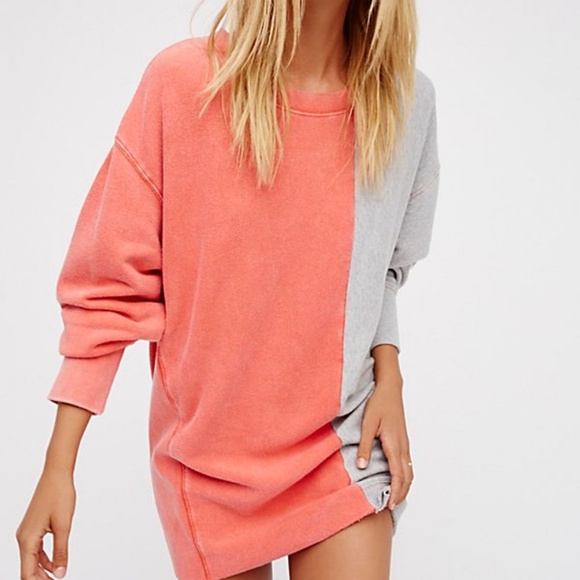 Free People Tops - Free People Oversized Colorblock Sweatshirt XS